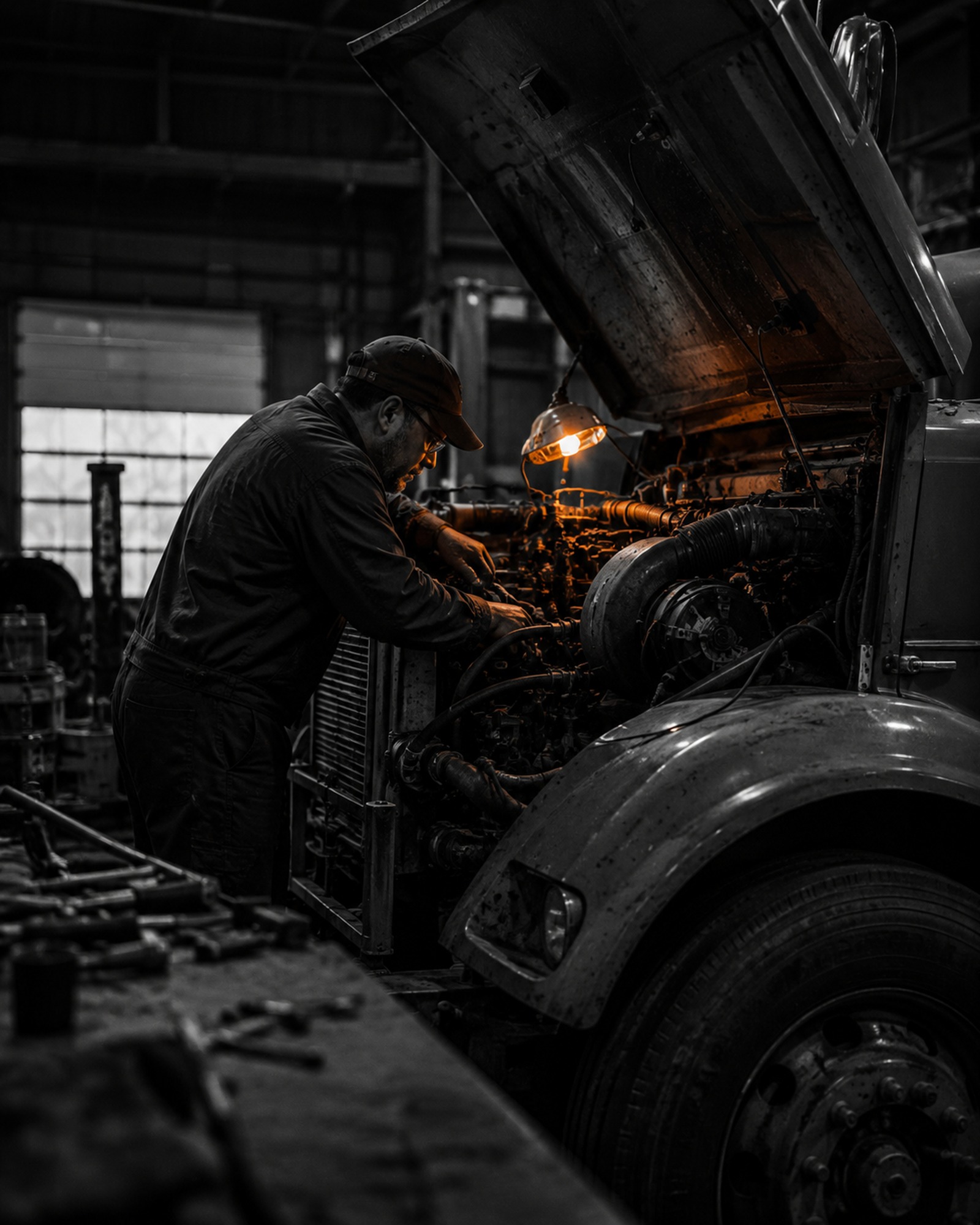 Diesel Mechanic professional at work